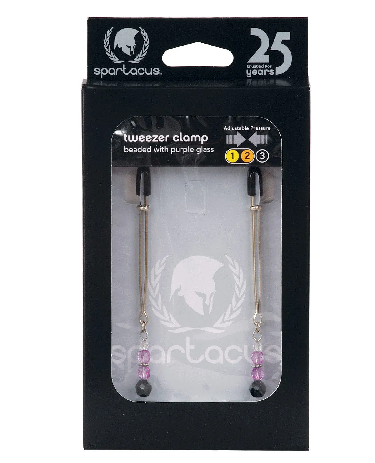 Adjustable Tweezer Nipple Clamps w/Purple Beads