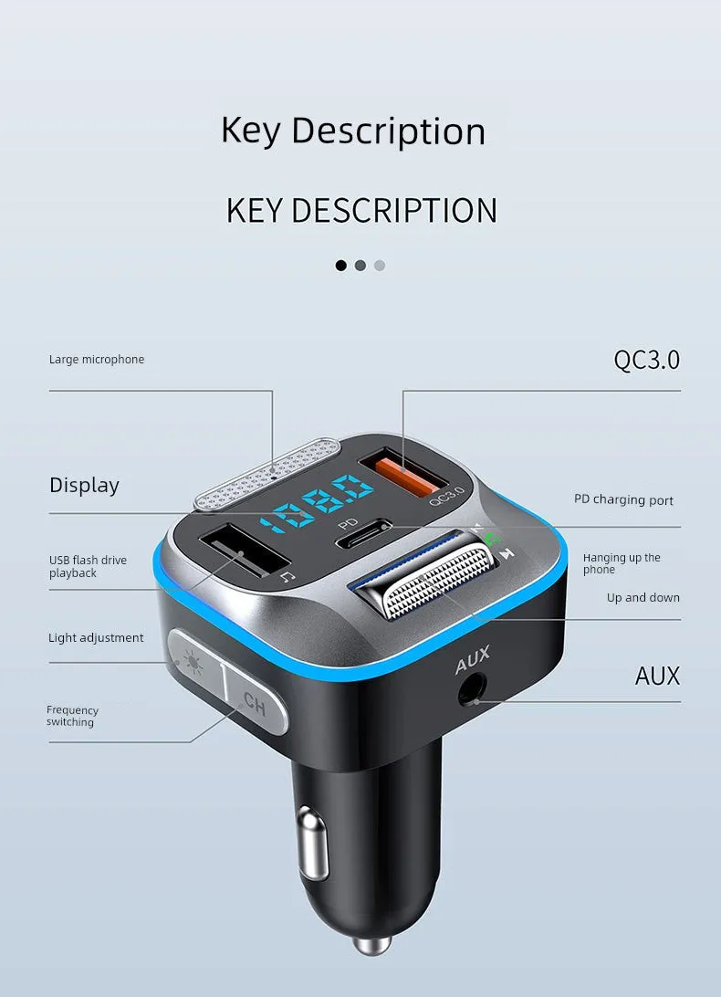 Aux Bluetooth Converter Lossless MP3 Fast Charge Car